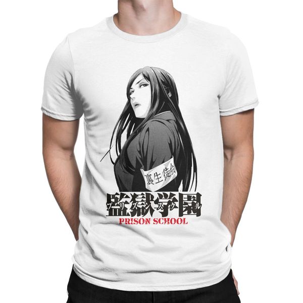 

men peso prison school t shirt mari kurihara japan anime pure cotton clothes vintage short sleeve round collar tees