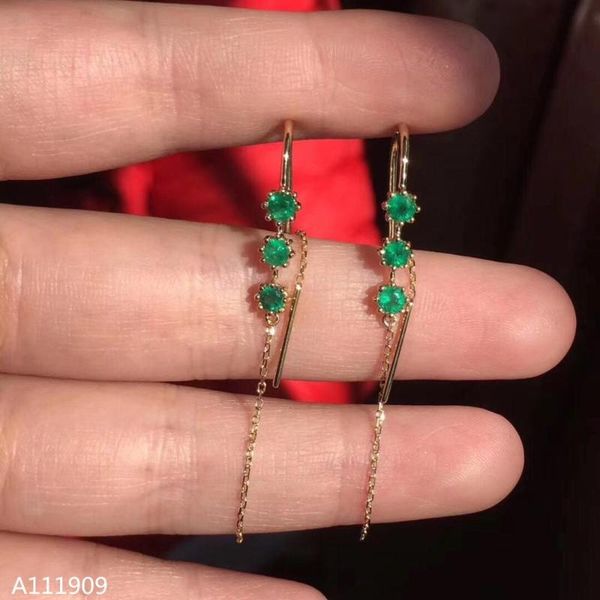 

kjjeaxcmy boutique jewelry 925 sterling silver inlaid natural emerald women's earrings ear line support detection