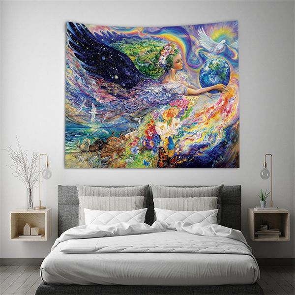 

tapestry wall hanging bed spread beach towel table cloth yoga mat home decoration retro style design rectangle 150cmx130cm
