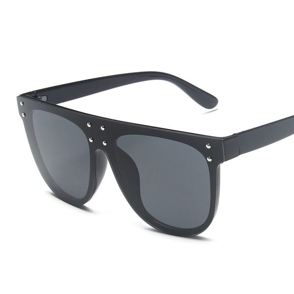 

new fashion flat oval sunglasses women men big frame 2020 luxury vintage mirror oversized sun glasses rivet shades uv400, White;black