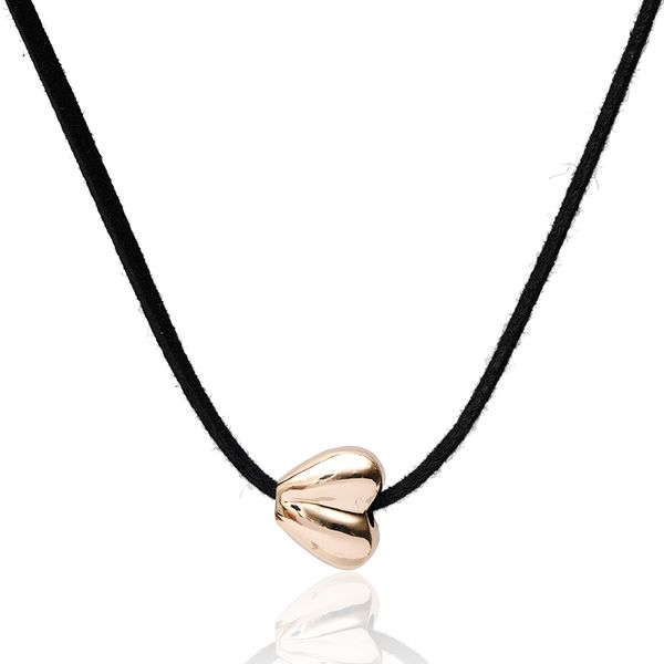 

pendant necklace rope chain gold love heart-shaped gold color zinc alloy compact cute fashion for women jewelry necklace, Silver