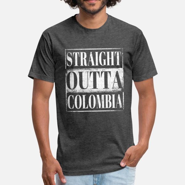 

straight outta colombia t shirt men custom short sleeve euro size s-3xl outfit fitness comical spring autumn slim shirt