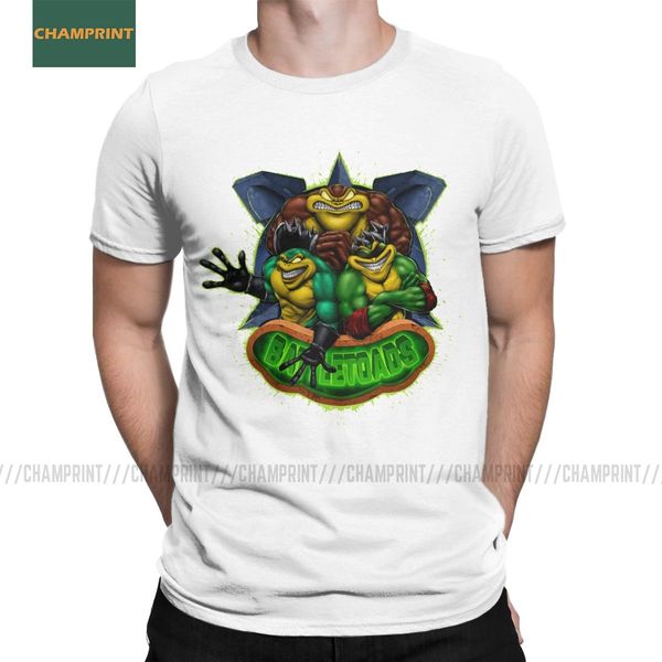 

brutal toads battletoads t-shirt for men frogs gaming retro old frogs game novelty cotton tees short sleeve t shirt plus size