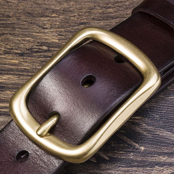 

Leather Belt Men Leather Waistband Youth Pin Buckle Leisure Fine Copper Full-Grain Leather Pant Belt Waistband Mens Belt Factory Who