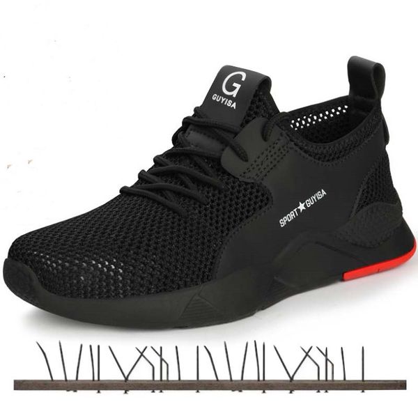 

men's summer breathable work safety shoes for men outdoor steel toe footwear ankle safety boots indestructible outdoor sneakers