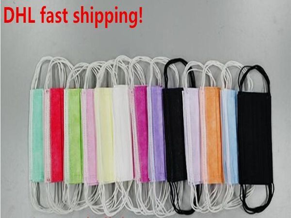 

12 цветов для взрослых маска для лица мода черный 3 слоя одноразовая маска защитная защитная маска mouth для взрослых и с пакетом коробками