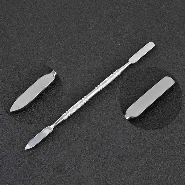 

1pc stainless steel makeup toner spatula mixing stick for blending different cream nail polish durable dual heads bar