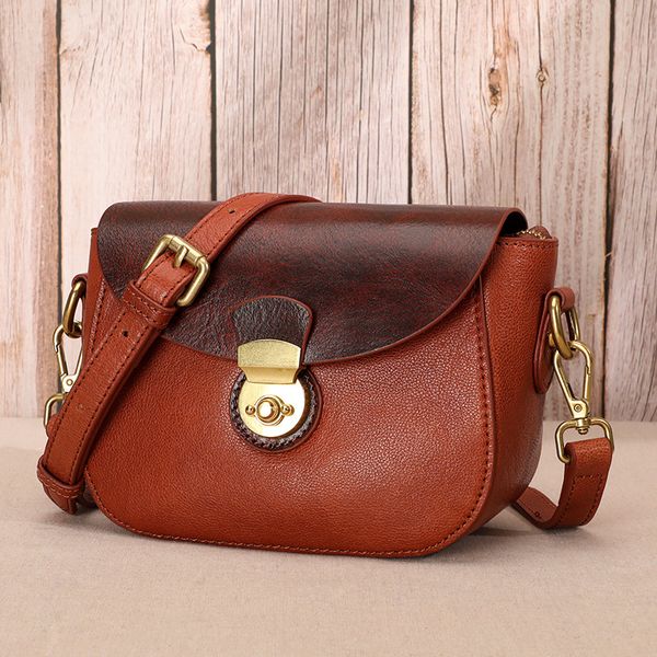 

johnature retro handmade 2020 new first layer cow leather women bag solid color hasp small saddle shoulder messenger bags