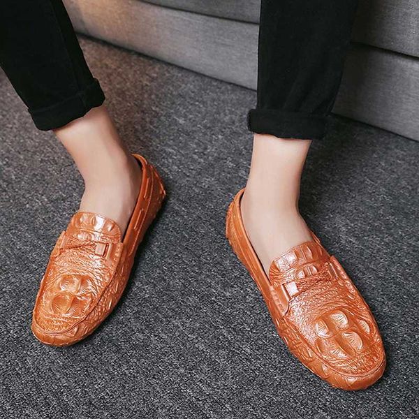 

man autumn casual loafer shoes pu leather round toe sewing comfortable solid color slip on flats male shoes, Black