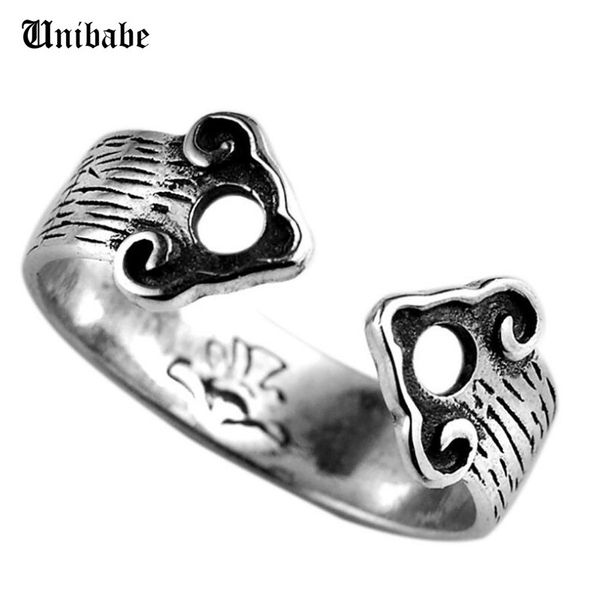 

pure silver sterling 925 silver creative retro opening ring (hy, Golden;silver