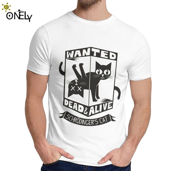 

for male t-shirt schrodinger's cat soft slim harajuku classic round neck cartoon design t-shirt
