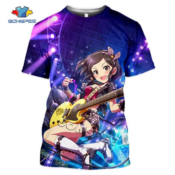 

anime cute girl bang dream summer 3d print shirts aesthetic plus size graphic men clothing