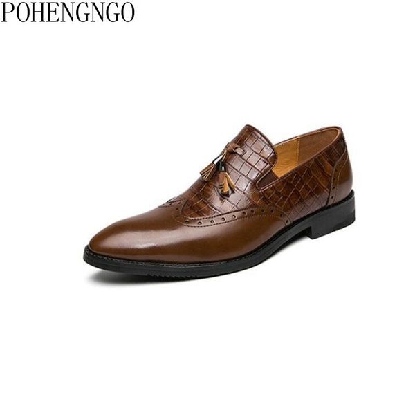 

2020 new mens casual shoes fashion men business leather shoes luxury tassel loafers men zapatos de hombre oxfords driving, Black