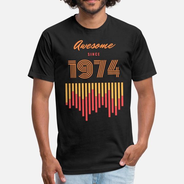 

awesome since 1974, present, retro, vintage t shirt men personalized short sleeve plus size 3xl kawaii funny casual summer family shirt