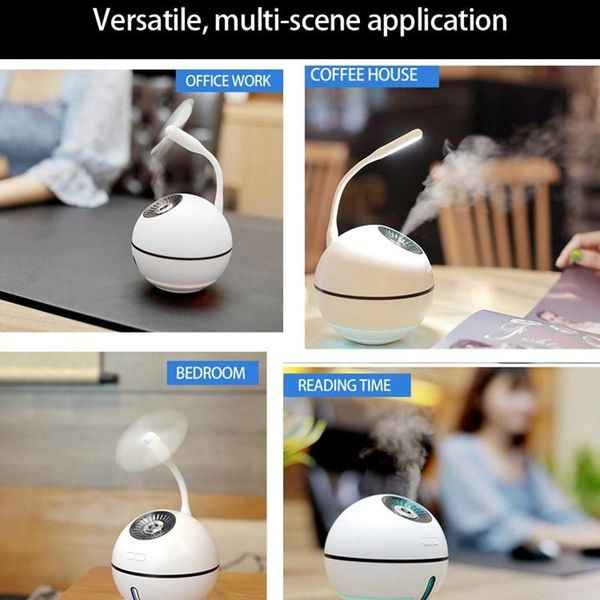 

cgjxs300ml mini mute quiet air humidifier diffuser 2000ma internal battery cooling fan led lighting for home car bedroom office mist humidif