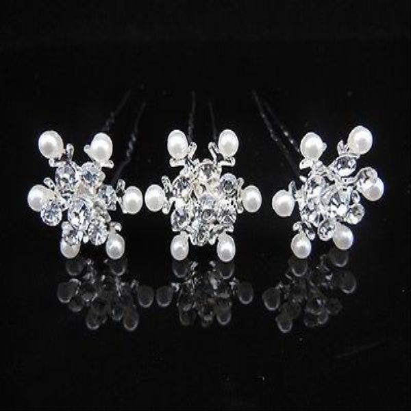 

hair bridal 100 pins hair prom accessory wedding crystal pcs pearl snowflake gbqkb bdehome, Golden;silver