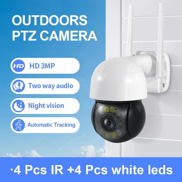 

cameras 3mp hd outdoor wireless ptz ip camera two-way audio automatic tracking ir night vision ip66 waterproof smart life wifi