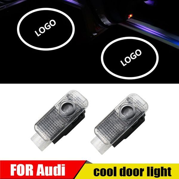 

2pcsled projection logo ghost shadow light wireless led welcome lights cars door shadow light laser emblem lamps kit for adi