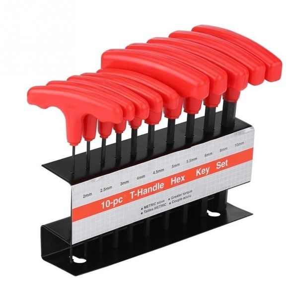 

10 pcs set t handle allen wrench ball end hex key set