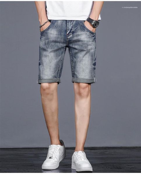 

брюки плюс размер мужские джинсы шорты мода zipper fly джинсы мужские ослабленный шорты с карманами летом, Blue
