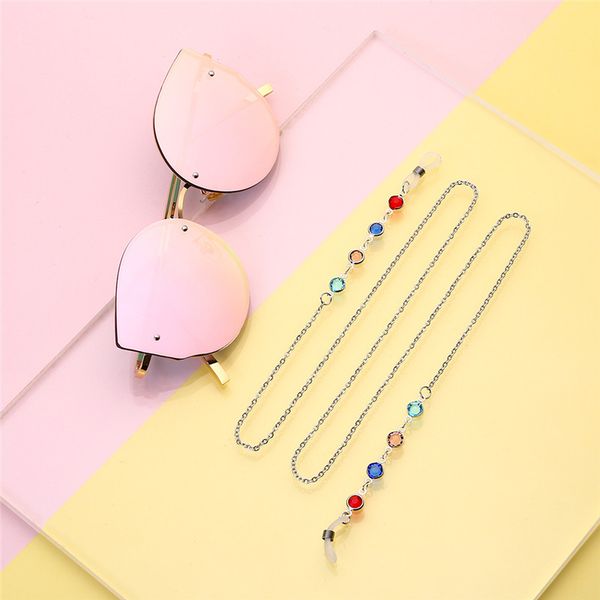 

ttlife acero inoxidable 75 cm correa collar gafas multicolor cadena cable para leer gold glasses string for women yjhh0280, Silver