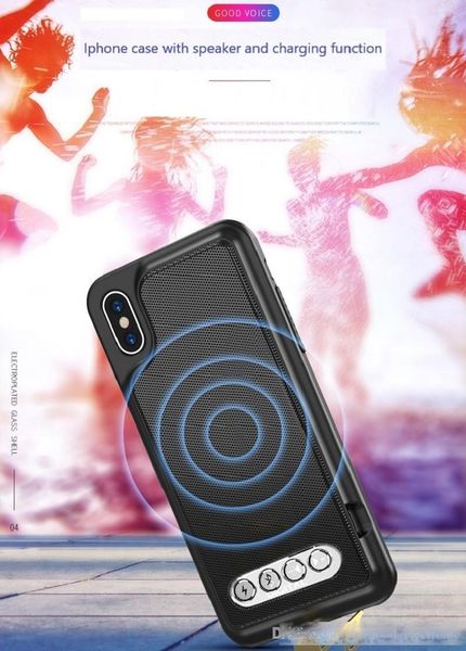 

designer phone case for iphone 11 case cover with wireless bluetooth speaker and charging function case for iphone xs xr x 678plus