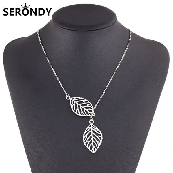 

chokers alloy leaves boho pendant choker necklace for women chain on the neck friends chains jewelry 2021 trend aesthetic xl10398, Golden;silver
