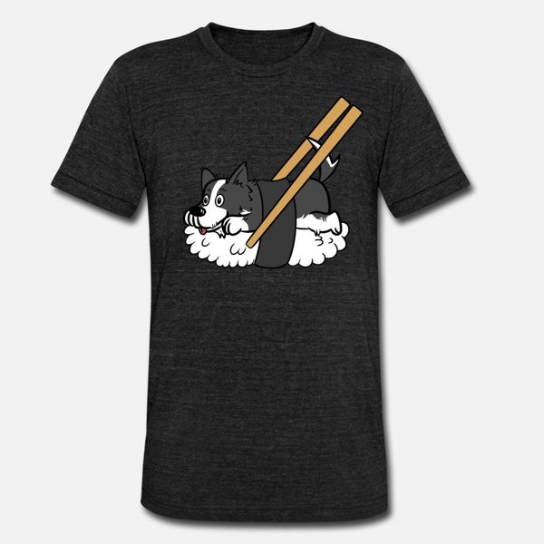 

border collie sushi t shirt men print cotton s-xxxl crazy funny summer style kawaii shirt