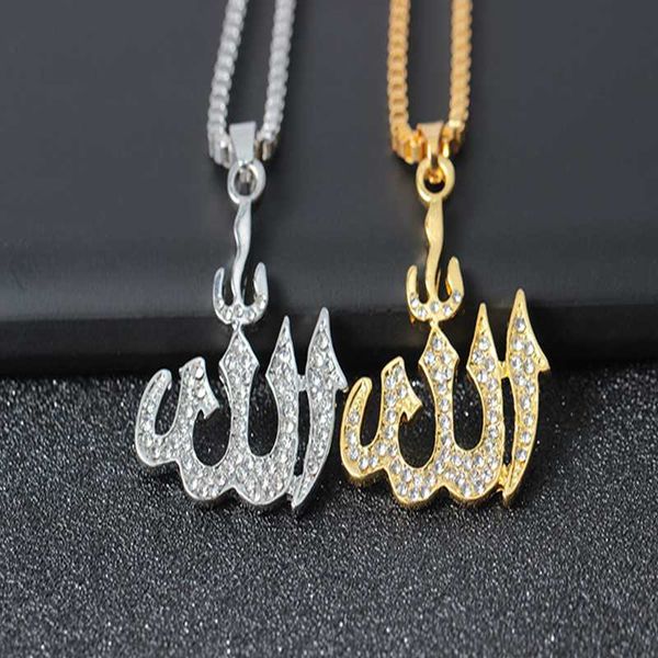 

new muslim necklace golden symbol rhinestone pendant jewelry, Silver