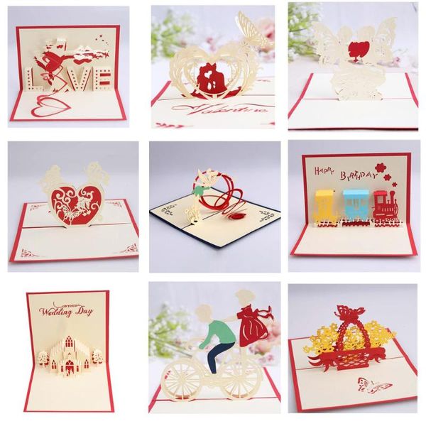 

love 3d -up cards valentines day gift postcard with envelope stickers wedding invitation greeting cards anniversary for her