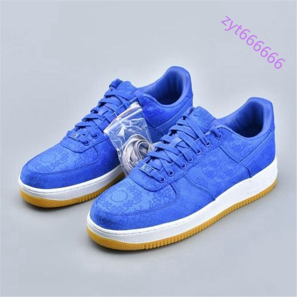

naf01a forces 1 af1 men women flyline outdoor running shoes cj5290-400 low clot blue silk sb trainers low cut blue sneakers