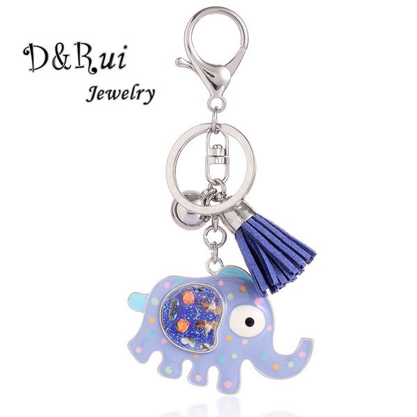 

new cute color elephant key chains enamel zinc alloy charm animal key chain ring metal pendant jewelry for women girl sale, Silver