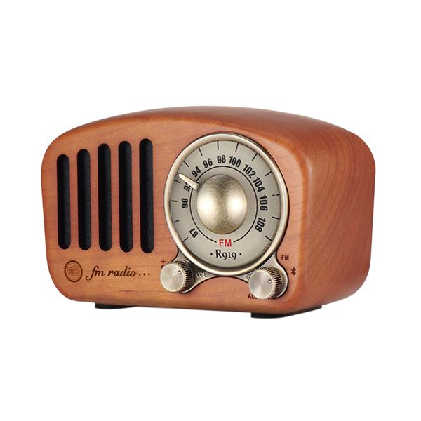 

vintage radio retro bluetooth speaker - wooden fm radio classic style, strong bass enhancement, loud volume, supports aux tf car