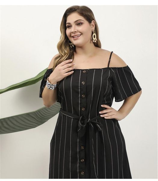

stripe print off shoulder panelled womens designer dresses casual females clothing plus size womens casual dresses sexy, Black;gray
