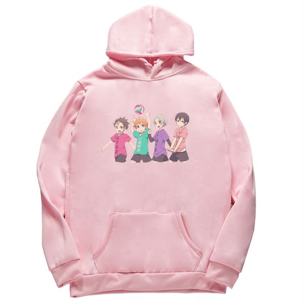 

унисекс haikyuu printed новый повседневный студент hoodie популярный спортивный с капюшоном мужчины sweatershirt размер толстовка xs-4xl, Black