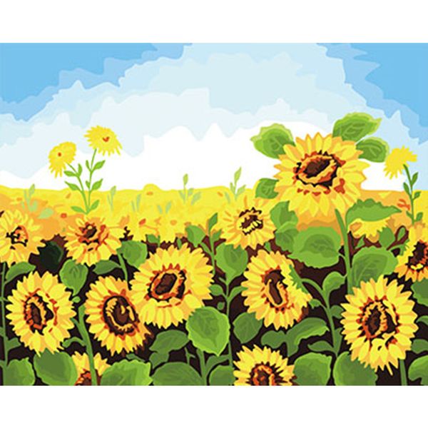 

wholesales 16x20'' various sunflower series paint by numbers diy oil paintings on canvas