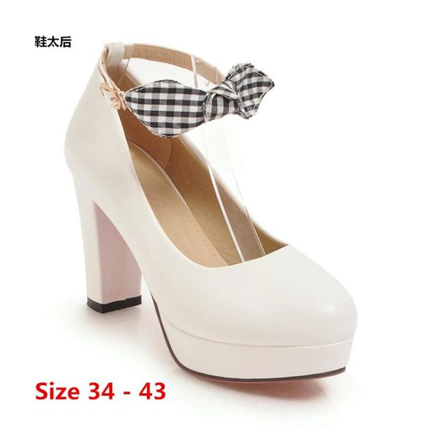 

woman pumps wedding party shoes platform dress high heel shoes women high heels ladies big size 34 - 43, Black