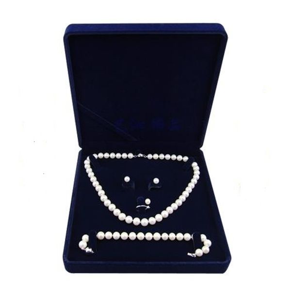 

19x19x4cm velvet jewelry box long pearl necklace box gift box for jewerly set blue color mx200810, Black;white