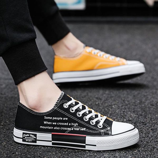

new canvas shoes youth black and red shoes, for couple mens womens leisure shoes students daily dress rubber soft sole size 35-44 schoenen