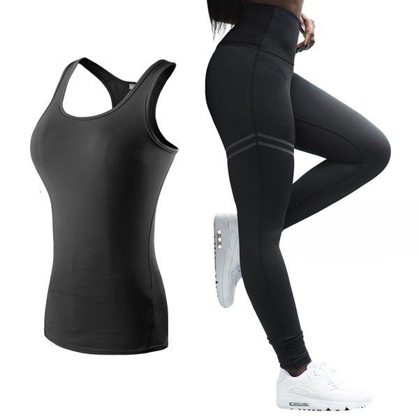 

sport clothes for women yoga set fitness running sports vest+pants breathable compressed yoga leggings workout clothes for women, White;red