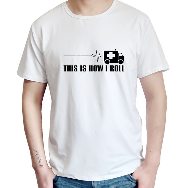 

summer this is how i roll paramedic ambulance style t shirt emergency medical technician print 20 sided dice t shirts white