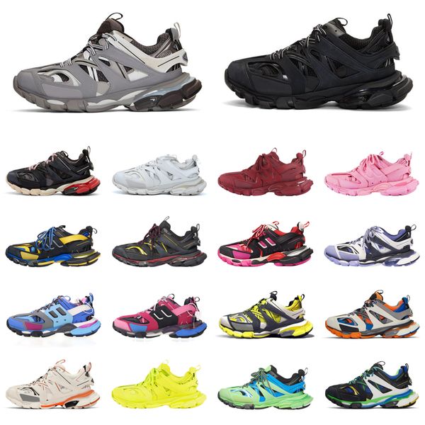 

triple s track 3.0 baskets designer shoes triple black white yellow womens mens trainers sports sneakers platform dad shoes with box
