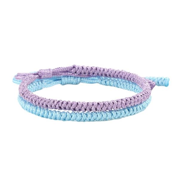 

link, chain 2pcs women string braided bracelets charm pink rope handmade knot buddhist lucky bracelet & bangle for men tibetan jewelry, Black
