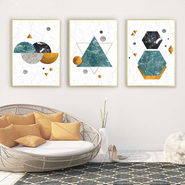 

pintura abstracta moderna en lienzo con textura de mármol geométrico, decoración del hogar, sala de estar, dormitorio, pasillo, imagen sin