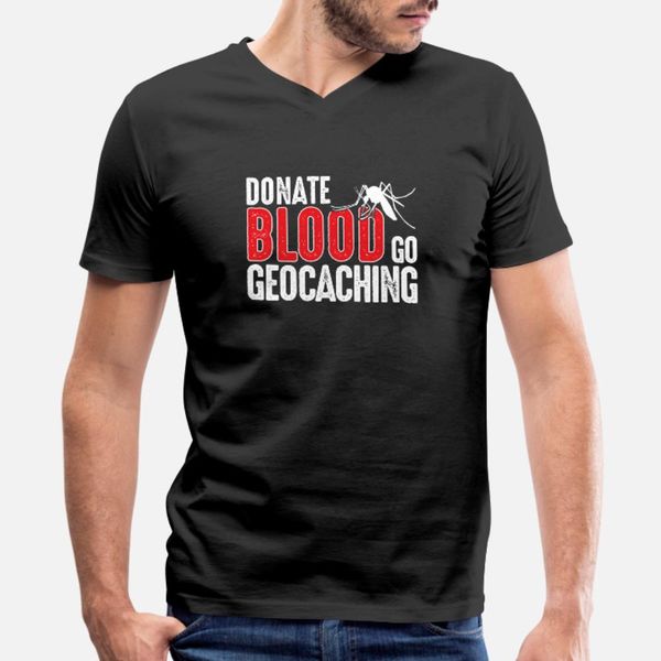 

geocaching geocacher caching blood gift present t shirt men designing cotton plus size 3xl letters loose breathable summer style leisure