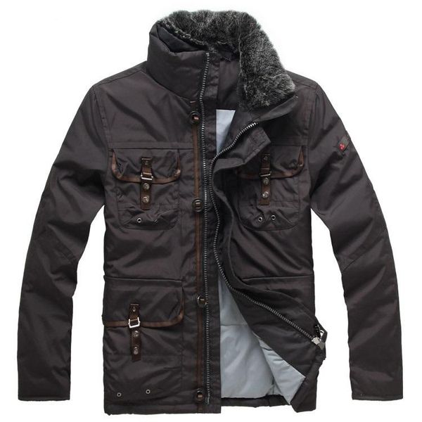 

2019 doudoune peuterey italy men's homme brand down more uniform pocket with detachable fur collar down jacket coat