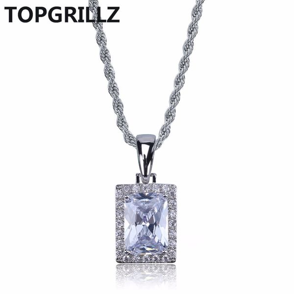 

rillz hip hop men women crystal rhinestion pendant necklace gold/silver color micro pave cz stone choker three chain 60cm