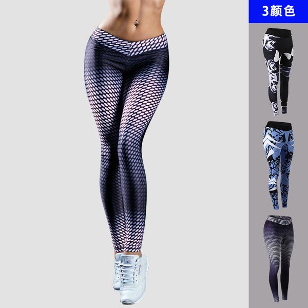 

printed yoga pants women's unique fitness leggings exercise running leggings push up fitness wear stretchy slim pants high, White;red