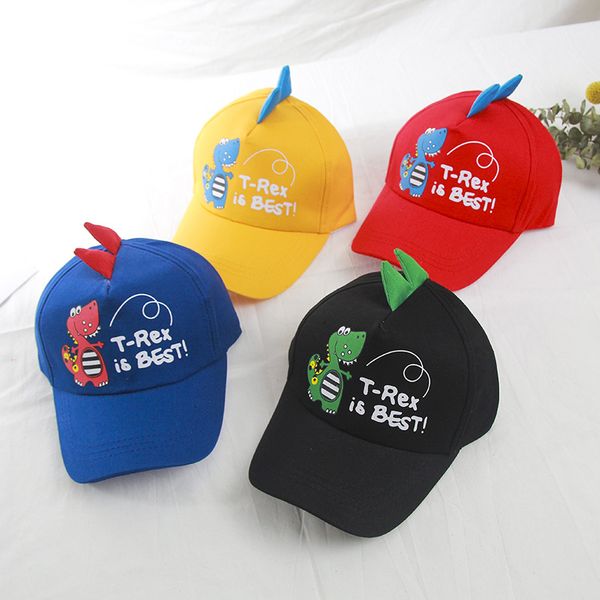 

new arrival baby boys and girls cute cartoon dinosaurs t-rex is printed hat 10pcs/lot, Yellow