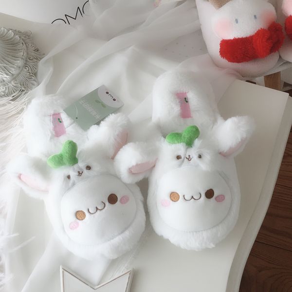 

autumn and winter cartoon lovely indoor women's home slippers soft quiet floor home girl shoes female slippers, Black